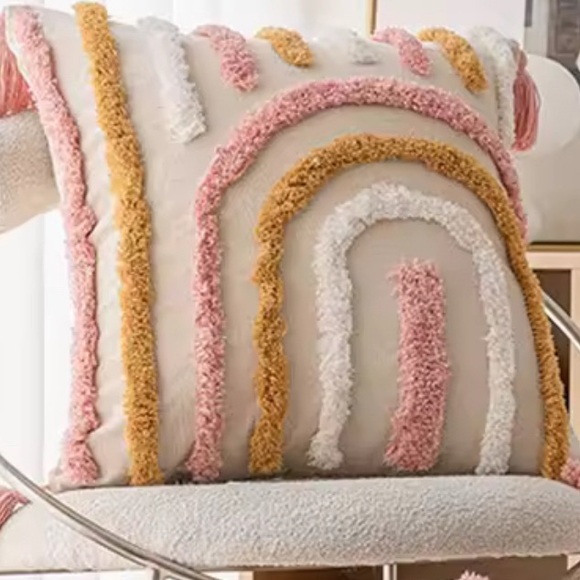 Colorful Rainbow Throw Pillows Set of Two - Picture 2 of 3